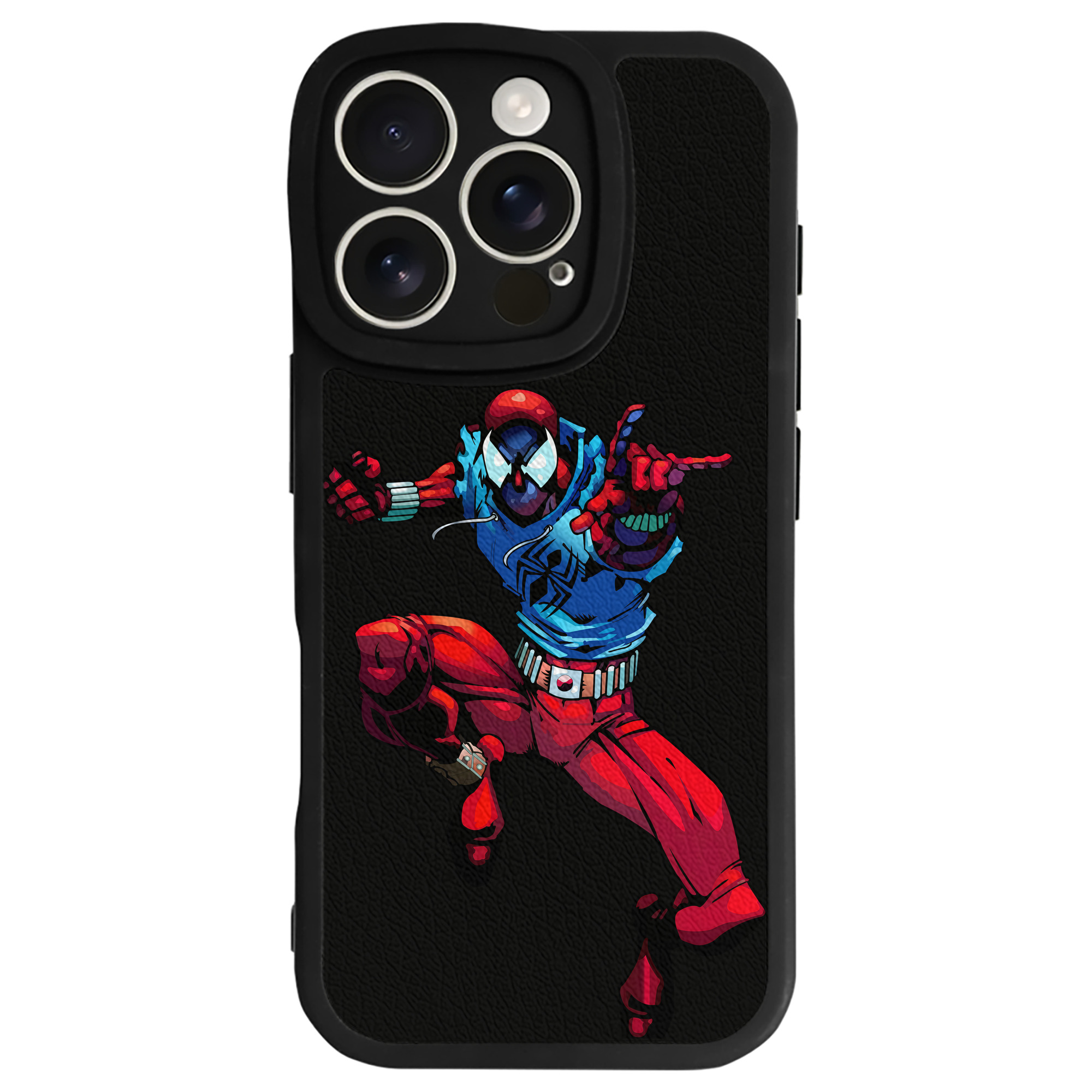 Spider Man スパイダーマン 【iPhone 16シリーズ対応】シリコンスマホケース（レザー調） 材質：シリコン
